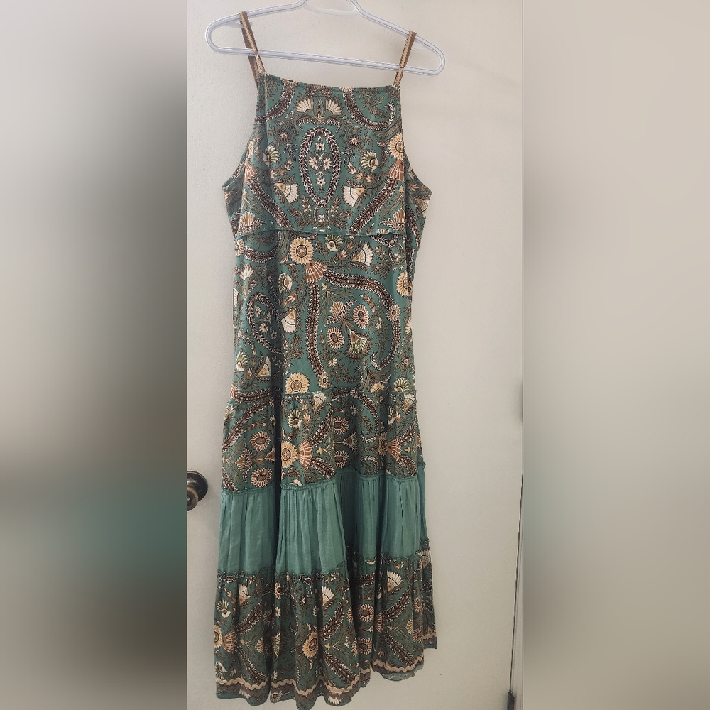 Vasna Desire Bohemian Green Patterned Dress, Size Medium, Cotton. - Picture 8 of 14